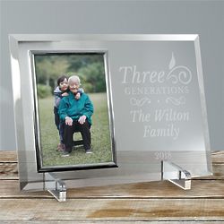 Generations of Family Personalized Glass Picture Frame