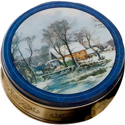 Currier and Ives Cookie Tin
