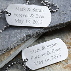 Personalized Couple's Dog Tag Set