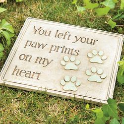 You Left Paw Prints On My Heart Garden Stone