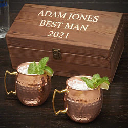 Copper Mugs in Personalized Wood Gift Box