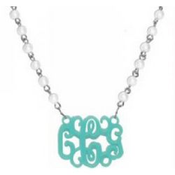 Acrylic Monogram Pearl Necklace