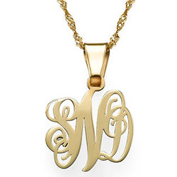 Extra Small 14 Karat Gold Personalized Monogram Necklace