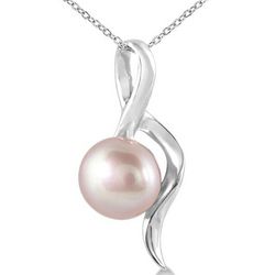 Freshwater Pink Pearl Drop Pendant in Sterling Silver