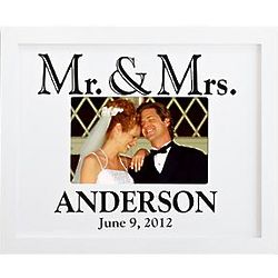 Personalized Mr. and Mrs. White Picture Frame