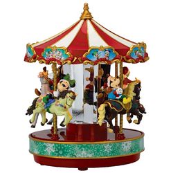 Animated Disney Carousel Christmas Carol Music Box