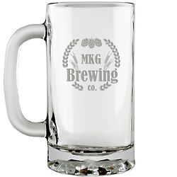 Engraved My Brewing Co. Glass Beer Mug
