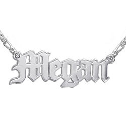 Double-Thickness Old English Style Personalized Name Necklace