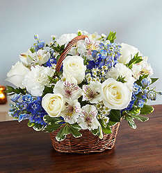Large Peace, Prayers & Blessings Bouquet in Blue & White