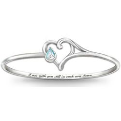 I Am With You Diamond and Created Opal Remembrance Bracelet