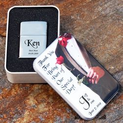 Personalized Zippo Black Ice Lighter in Tin with Custom Photo