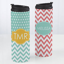 Preppy Chic Personalized 16-Ounce Travel Tumbler
