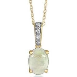 Opal and Diamond Pendant in 10 Karat Yellow Gold