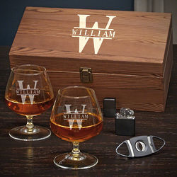 Oakmont Personalized Cognac Glasses Gift Box