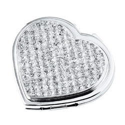 Bejeweled Heart Compact Mirror