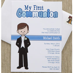 Personalized Communion Invitations for Boy