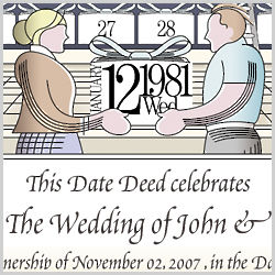 Dedicate a Day Personalized Wedding Certificate