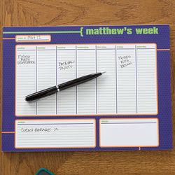 His Weekly Agenda Personalized Calendar Pad