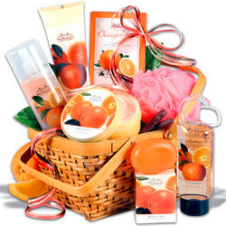 Mandarin Orange Bath Products Mother's Day Gift Basket