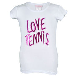 Girl's Love Tennis White Tee