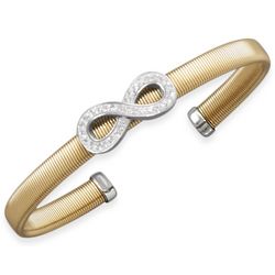 14-Karat Gold-Plated Stainless Steel Infinity Cuff Bracelet