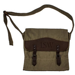 Personalized Canvas & Leather Messenger Bag