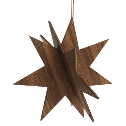 Smoked Oak Wooden Star Ornament