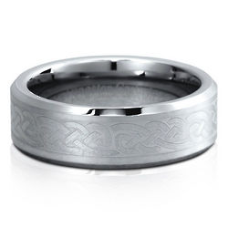 Celtic Knot Step-Down Tungsten Carbide Ring