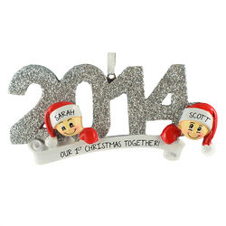 2014 Our First Christmas Together Glittered Numbers Ornament