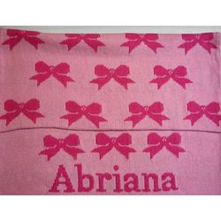 Personalized Bow Baby Blanket