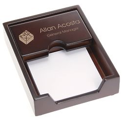 Personalized Sleek Business Card Display with Memo Pad