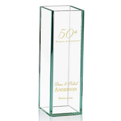 Personalized 50th Wedding Anniversary Tall Glass Vase
