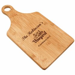 Personalized Vineyard Bamboo Paddle Shape Cutting Board