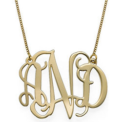 10k Gold Celebrity Monogram Necklace