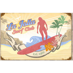 La Jolla Surf Club Metal Sign