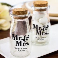 Wedding Theme Imprinted Vintage Milk Jar Favors
