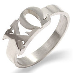 Chi Omega Sterling Silver Fraternity Ring
