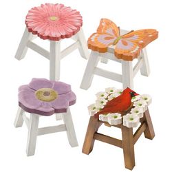 Colorful Hand-Carved Stools