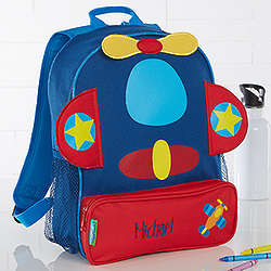 Kid's Airplane Embroidered Sidekick Backpack