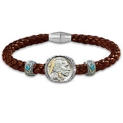 Men's Leather US Indian Bracelet