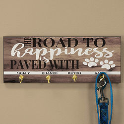 Personalized Road to Happiness Leash Holder