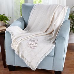 Personalized Always in Our Hearts Memorial Embroidered Throw