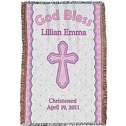 Personalized God Bless Throw