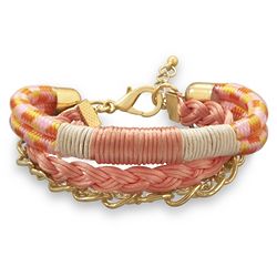 Multistrand Pink and Yellow Bracelet