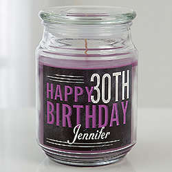 Personalized Vintage Birthday Scented Glass Candle Jar