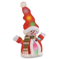 Red Snowman Indoor Decoration with 11 Color Changing Lights