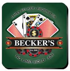 No Limit Hold-Em Poker Personalized Coaster Set
