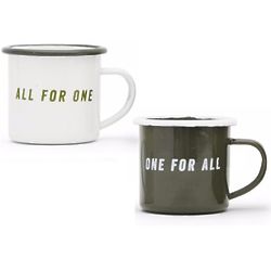 All For One Enamel Coffee Mugs