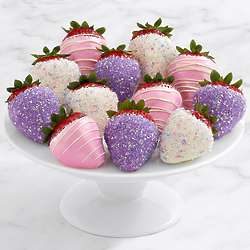 12 Hand-Dipped Unicorn Decorated Dipped Strawberries