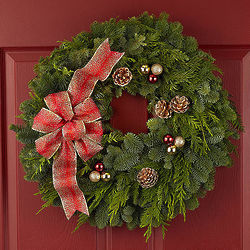 Festive Decorated Holiday Wreath